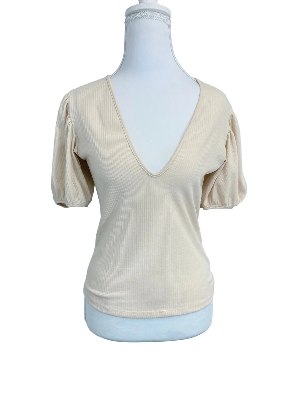 Zara beige short sleeve top